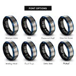 font options for inside engraving on black & blue & silver anchor rings
