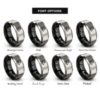 font options for inside engraving on black & gray anchor rings