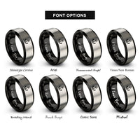 font options for inside engraving on black & silver anchor rings