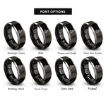 font options for inside engraving on black & silver anchor rings