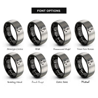 font options for inside engraving on black & grey anchor rings
