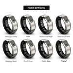 font options for inside engraving on black & silver anchor rings