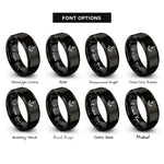 font options for inside engraving on black anchor rings