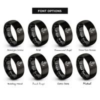 font options for inside engraving on black anchor rings