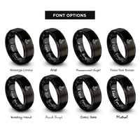 font options for inside engraving on black anchor rings