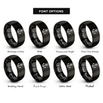 font options for inside engraving on black anchor rings