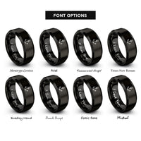 font options for inside engraving on black anchor rings