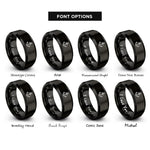 font options for inside engraving on black anchor rings