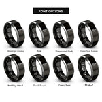 font options for inside engraving on black & gray anchor bolt rings