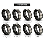 font options for inside engraving on black & gray anchor bolt rings