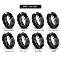 font options for inside engraving on black & grey anchor bolt rings
