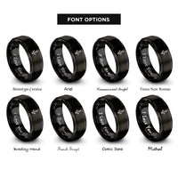 font options for inside engraving on black anchor bolt rings