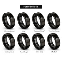 font options for inside engraving on black anchor bolt rings