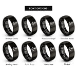 font options for inside engraving on black anchor bolt rings