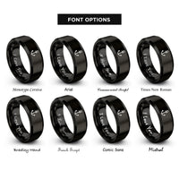 font options for inside engraving on black anchor bolt rings