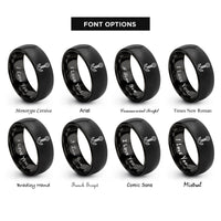 font options for inside engraving on black anchor bolt rings
