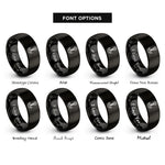 font options for inside engraving on black anchor bolt rings