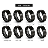 font options for inside engraving on black anchor bolt rings