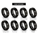 font options for inside engraving on black anchor bolt rings