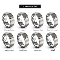 font options for inside engraving on grey anchor bolt rings