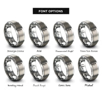 font options for inside engraving on gray anchor bolt rings