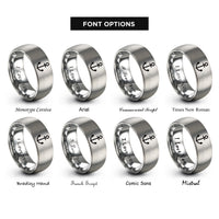 font options for inside engraving on silver anchor bolt rings