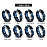 font options for inside engraving on blue & grey anchor chain rings