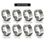 font options for inside engraving on silver anchor chain circle rings