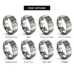 font options for inside engraving on silver anchor chain rings