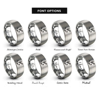 font options for inside engraving on silver anchor chain rings
