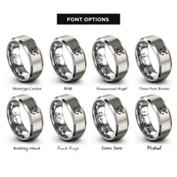 font options for inside engraving on gray anchor chain rings