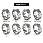 font options for inside engraving on grey anchor chain rings