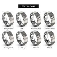 font options for inside engraving on grey anchor chain rings