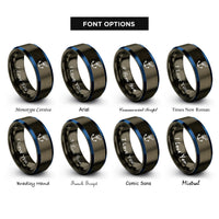 font options for inside engraving on gunmetal & blue anchor chain rings