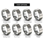 font options for inside engraving on grey anchor chain link rings