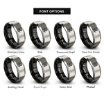 font options for inside engraving on black & grey anchor chain wrapped rings