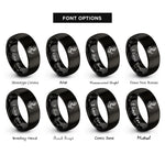 font options for inside engraving on black anchor chain wrapped rings