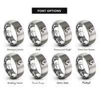 font options for inside engraving on gray anchor rings