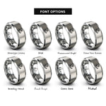 font options for inside engraving on silver anchor rings