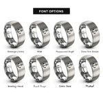 font options for inside engraving on silver anchor rings