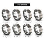 font options for inside engraving on gray anchor rings