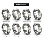 font options for inside engraving on grey anchor rings