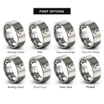 font options for inside engraving on grey anchor rings