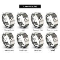 font options for inside engraving on grey anchor rings