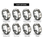 font options for inside engraving on gray anchor rings