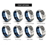 font options for inside engraving on blue & silver anchor helm rings