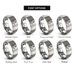 font options for inside engraving on silver anchor icon rings