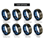 font options for inside engraving on gunmetal & blue anchor icon rings
