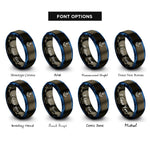 font options for inside engraving on gunmetal & blue anchor icon rings