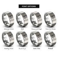 font options for inside engraving on gray anchor knot circle rings